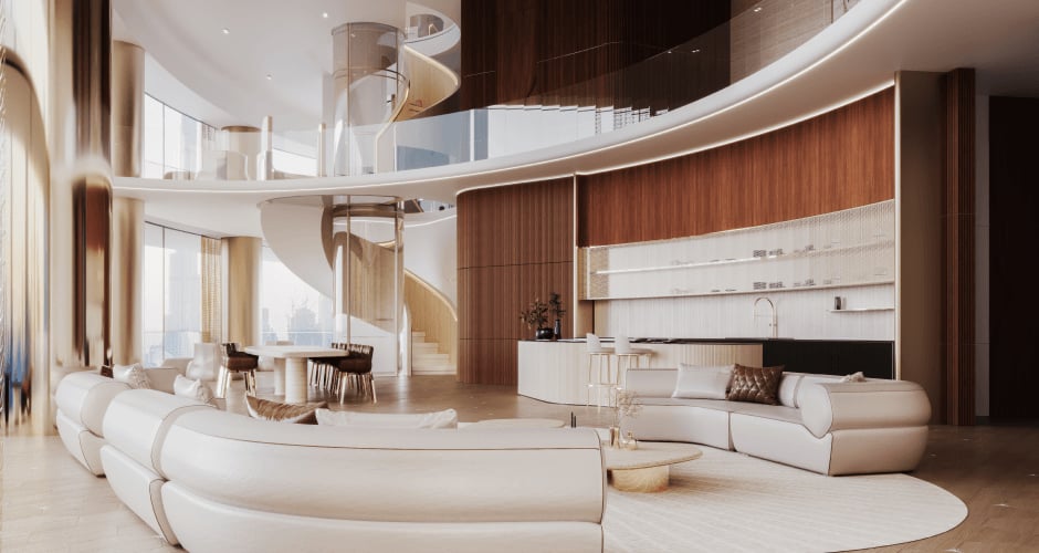 Gullwing Penthouse grand living area