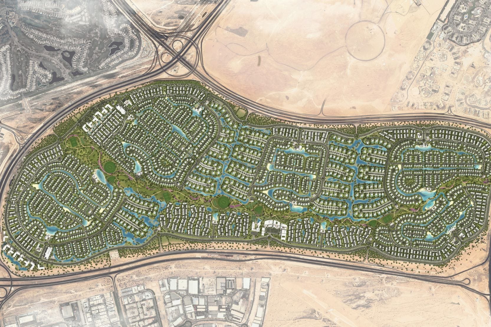 The Oasis — waterway and promenade