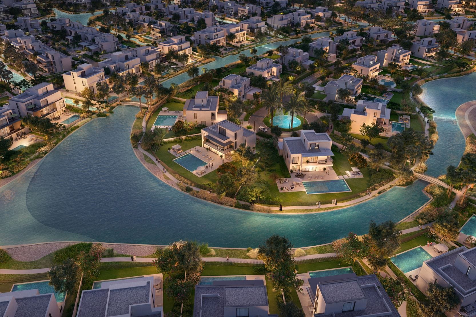 The Oasis — sunset view over community
